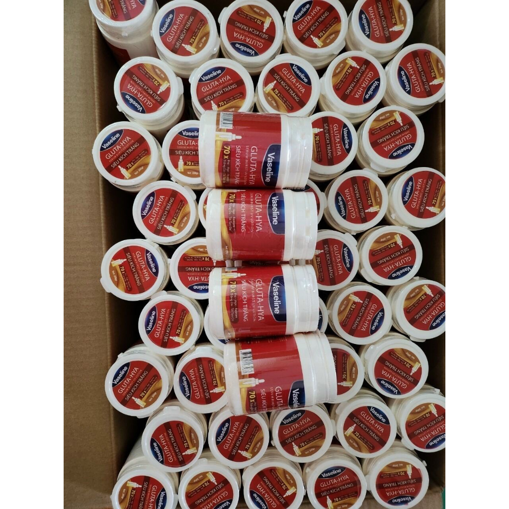 Kem kích trắng BODY Vaseline Pro-Age Restore Gluta-Hya Serum Burst Lotion 70x Trắng Da 200G, Thái Lan