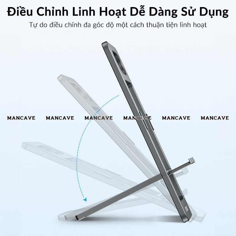 Giá Đỡ Điện Thoại Siêu Mỏng Momax KH9 Hợp Kim Nhôm Chống Ăn Mòn Đệm Silicon Chống Trượt Điều Chỉnh Đa Góc Cho Tablet, iP