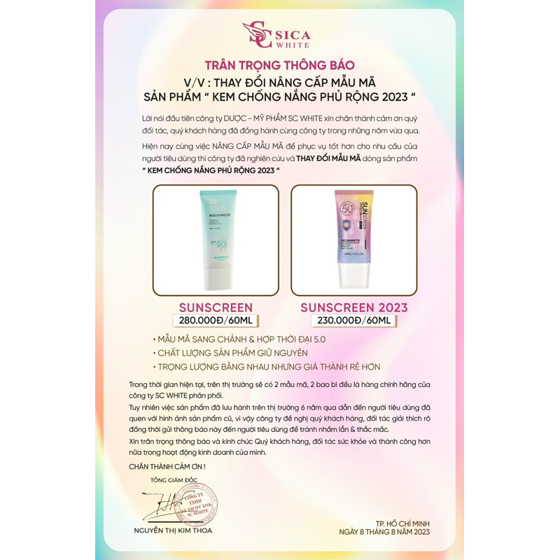 SUN SCREEN SPF 50PA+++, Kem chống nắng sica white, kem chống nắng vật lý sica