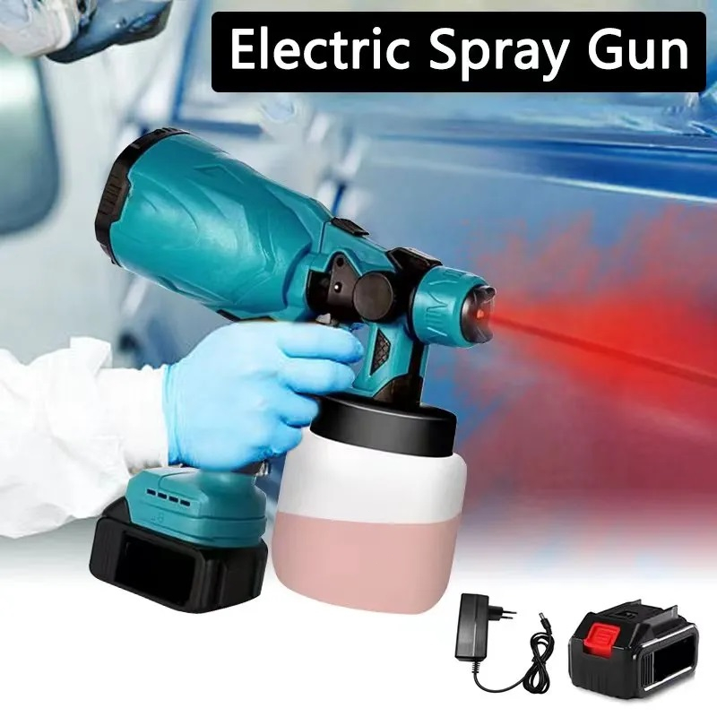 Máy Phun sơn dùng pin 450W，Máy Phun Sơn Cầm Tay,tặng kèm thêm 1 đầu béc 1.5 hoặc 1.8- Bảo hành 12 tháng