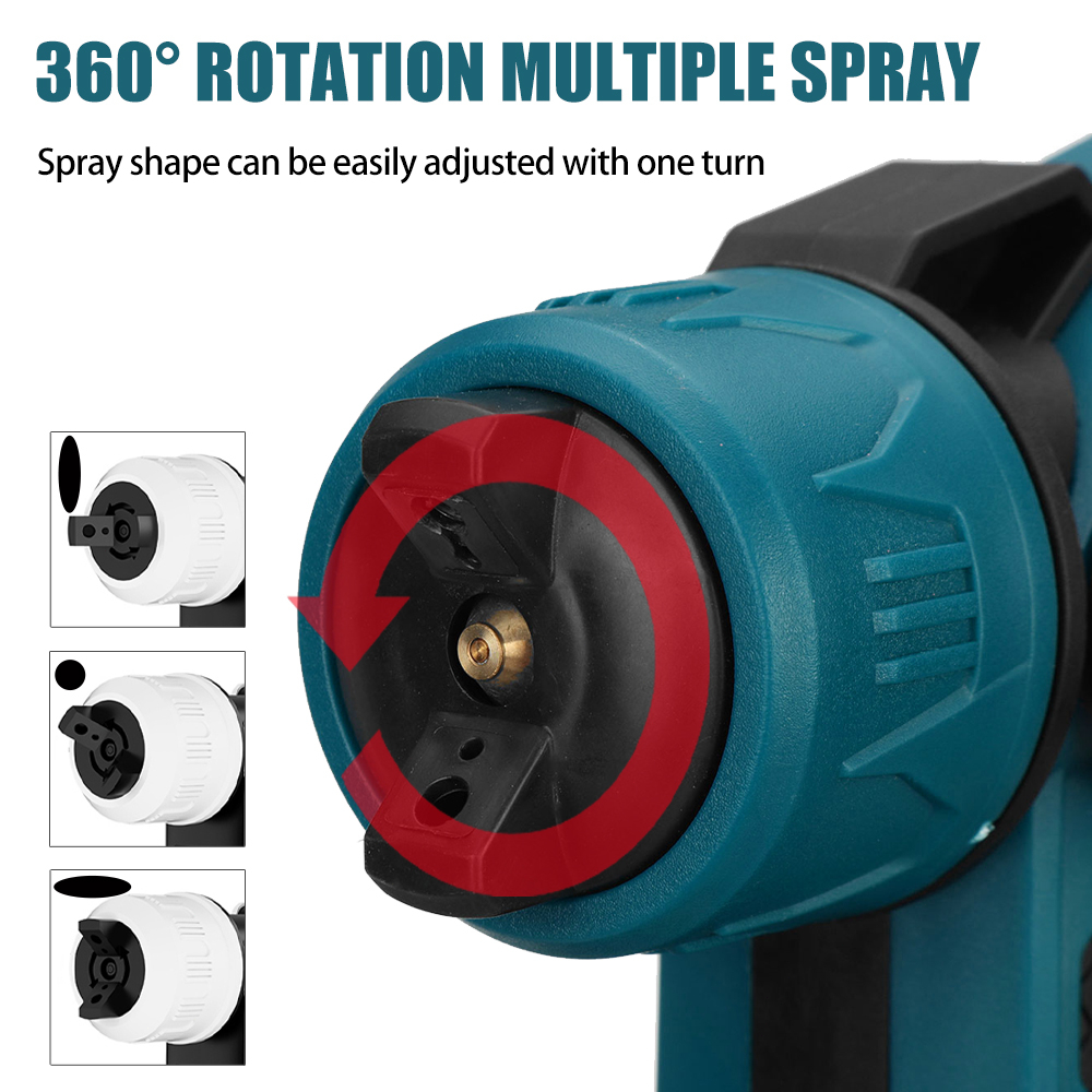 Máy Phun sơn dùng pin 450W，Máy Phun Sơn Cầm Tay,tặng kèm thêm 1 đầu béc 1.5 hoặc 1.8- Bảo hành 12 tháng