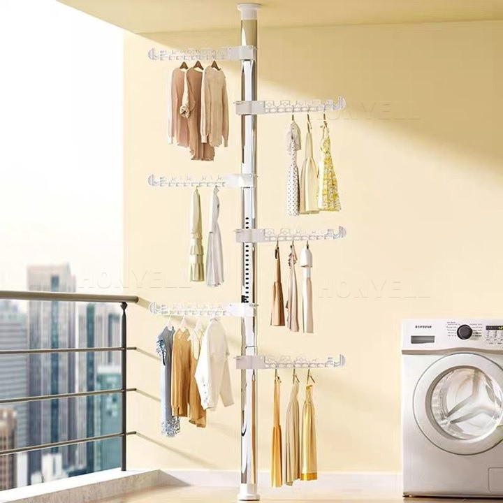 Giá Treo Quần Áo Bằng Giàn phơi đồ Giá Sân phơi sàn trong nhà ban công linh hoạt mở