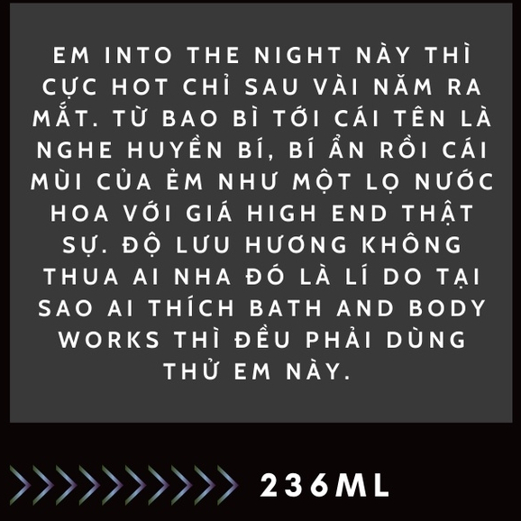 Xịt Thơm Body Victoria/Bath & Body Works Into The Night 236ML