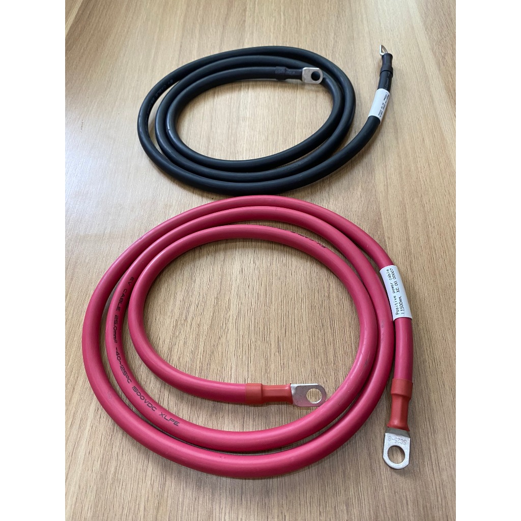 Cặp Dây nguồn dùng cho acquy, pin litthium lưu trữ 25mm bấm sẵn cos SC25-6, lõi đồng nhiều sợi, dài 1,5m