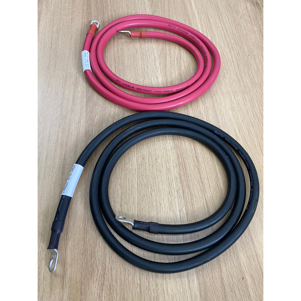 Cặp Dây nguồn dùng cho acquy, pin litthium lưu trữ 25mm bấm sẵn cos SC25-6, lõi đồng nhiều sợi, dài 1,5m