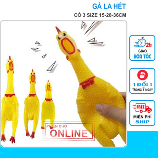 Đồ chơi gà la hét, gà hơi bóp kêu, đồ chơi cho bé và thú cưng - nhiều size
