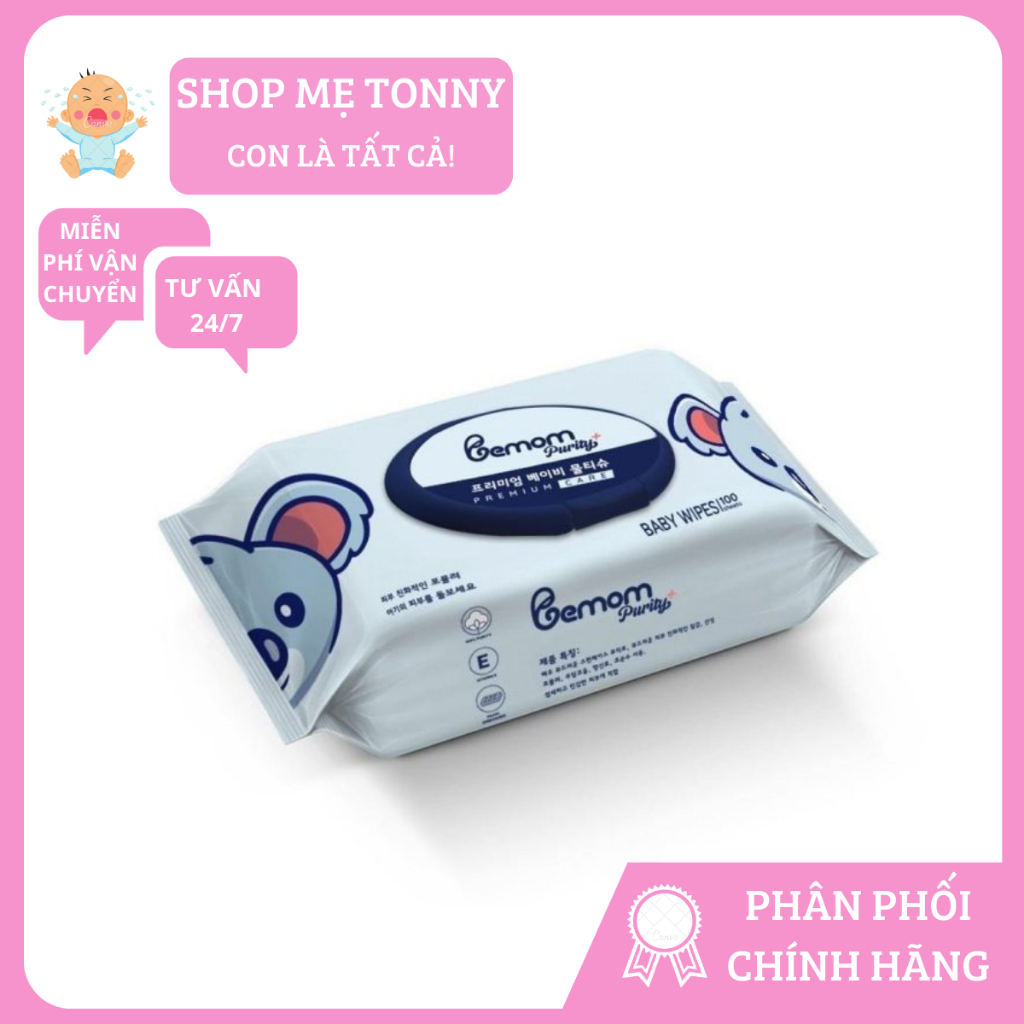 [CHÍNH HÃNG] Khăn ướt BEMOM Hàn Quốc 100 tờ