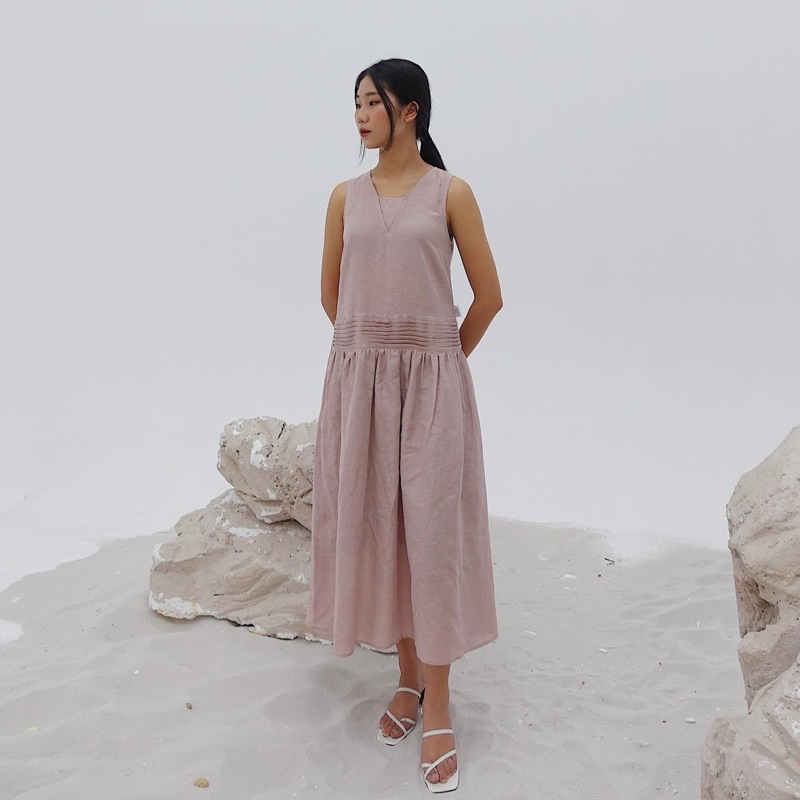 Váy Pinko - Váy Linen dáng rộng oversize cùng chất liệu thoáng mát thấm hút mồ hôi