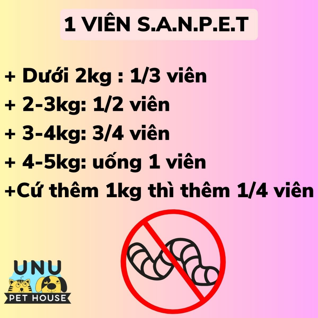 Viên sổ zun cho chó mèo