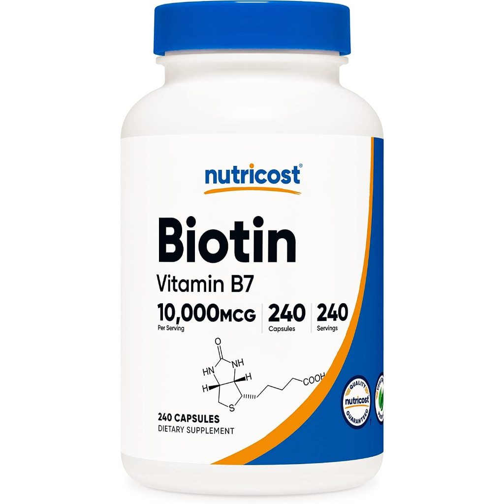 Nutricost Biotin 10000mcg 240 viên : hỗ trợ mọc tóc, móng chắc khỏe, trẻ hóa cơ thể