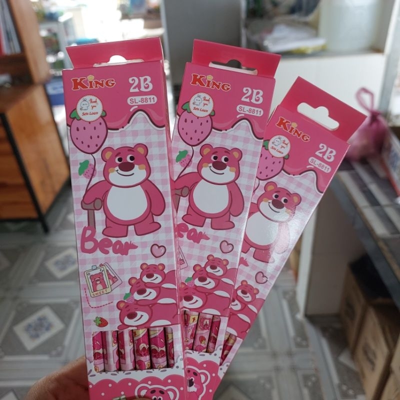 Bút chì 2b gấu dâu