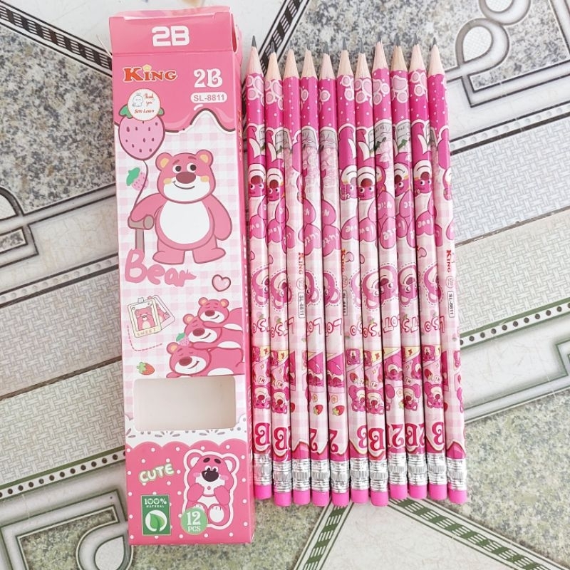 Bút chì 2b gấu dâu