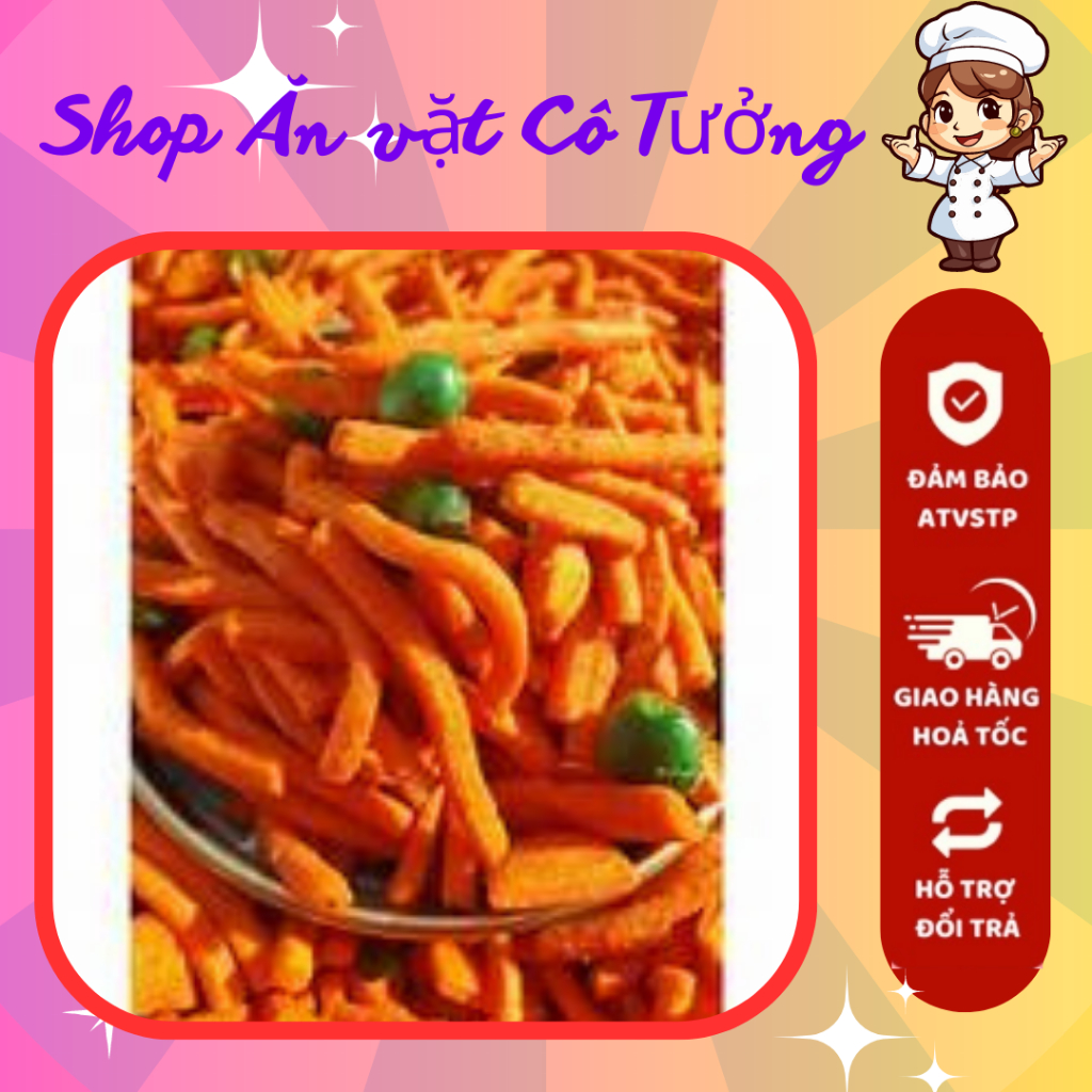 500G Bim Bim Tăm Đậu Hà Lan, Snack Que Bim Tăm Thái