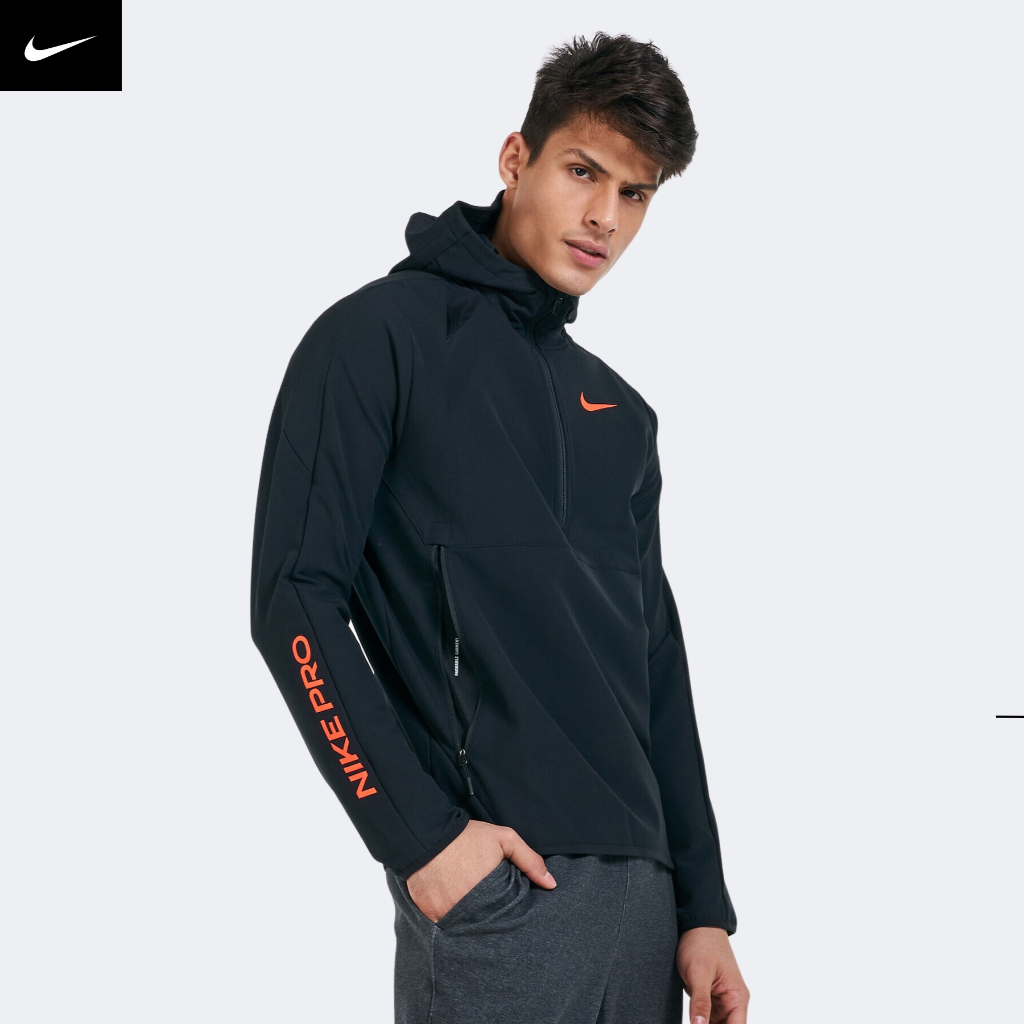 NIKE - Áo khoác thể thao nam nữ Nike Pro Dri-FIT 1/2 Zip Hoodie Jacket - Đen