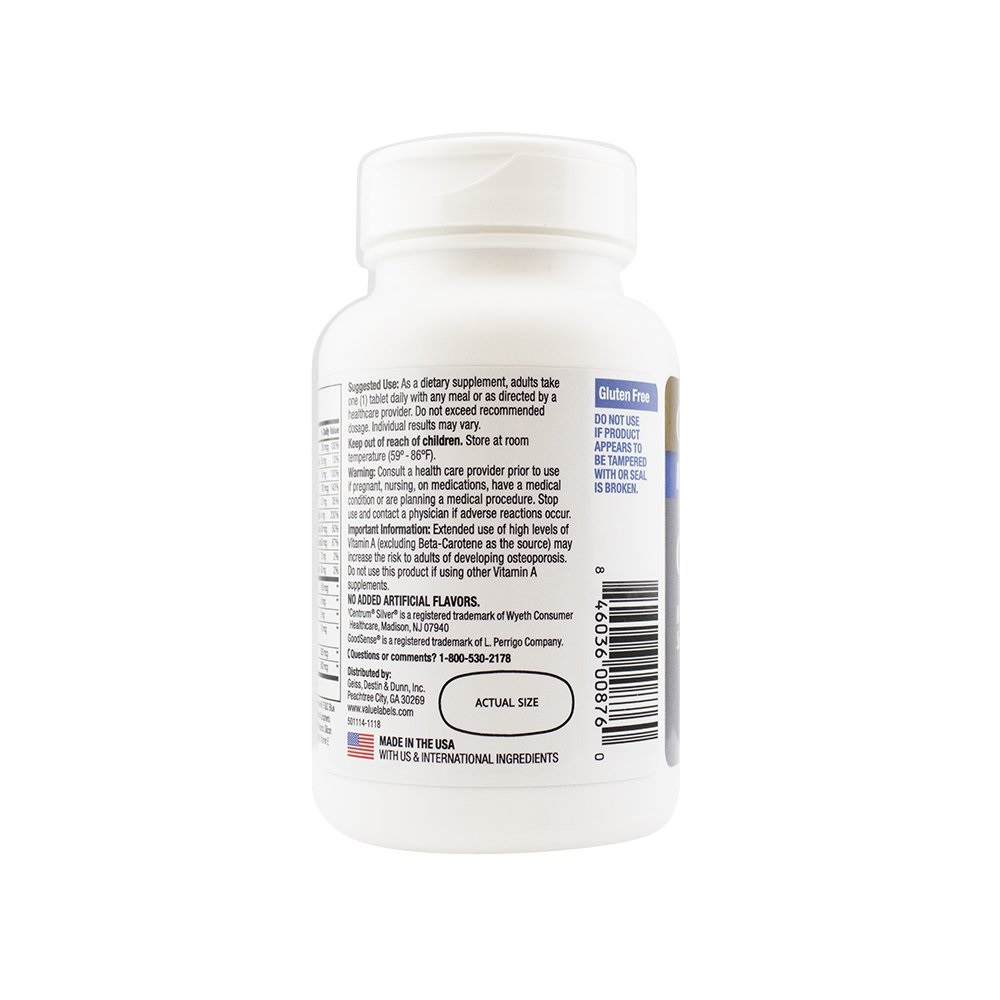 Viên uống bổ sung Vitamin tổng hợp và đa khoáng chất cho Nam giới trên 50 tuổi GoodSense® Centry Senior 100 viên