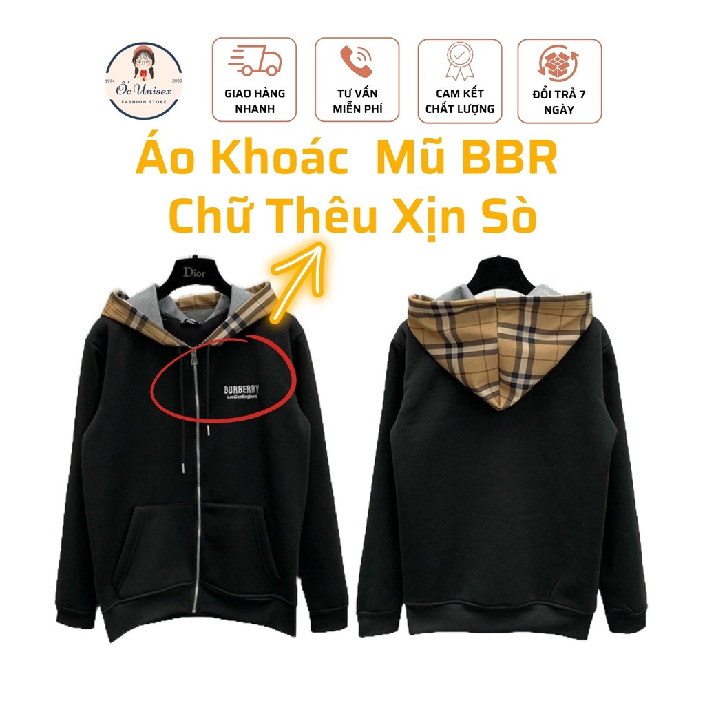 Áo Khoác Hoodie Mũ BBR, Áo Khoác Nỉ Form Rộng Siêu Chất Hot xu hướng