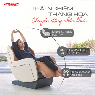 Ghế Massage Toàn Thân Nhỏ Gọn Nhật Bản SYNCA CirC+ MR360 (Màu Nâu Tây) khung SL track không trọng lực remote không dây