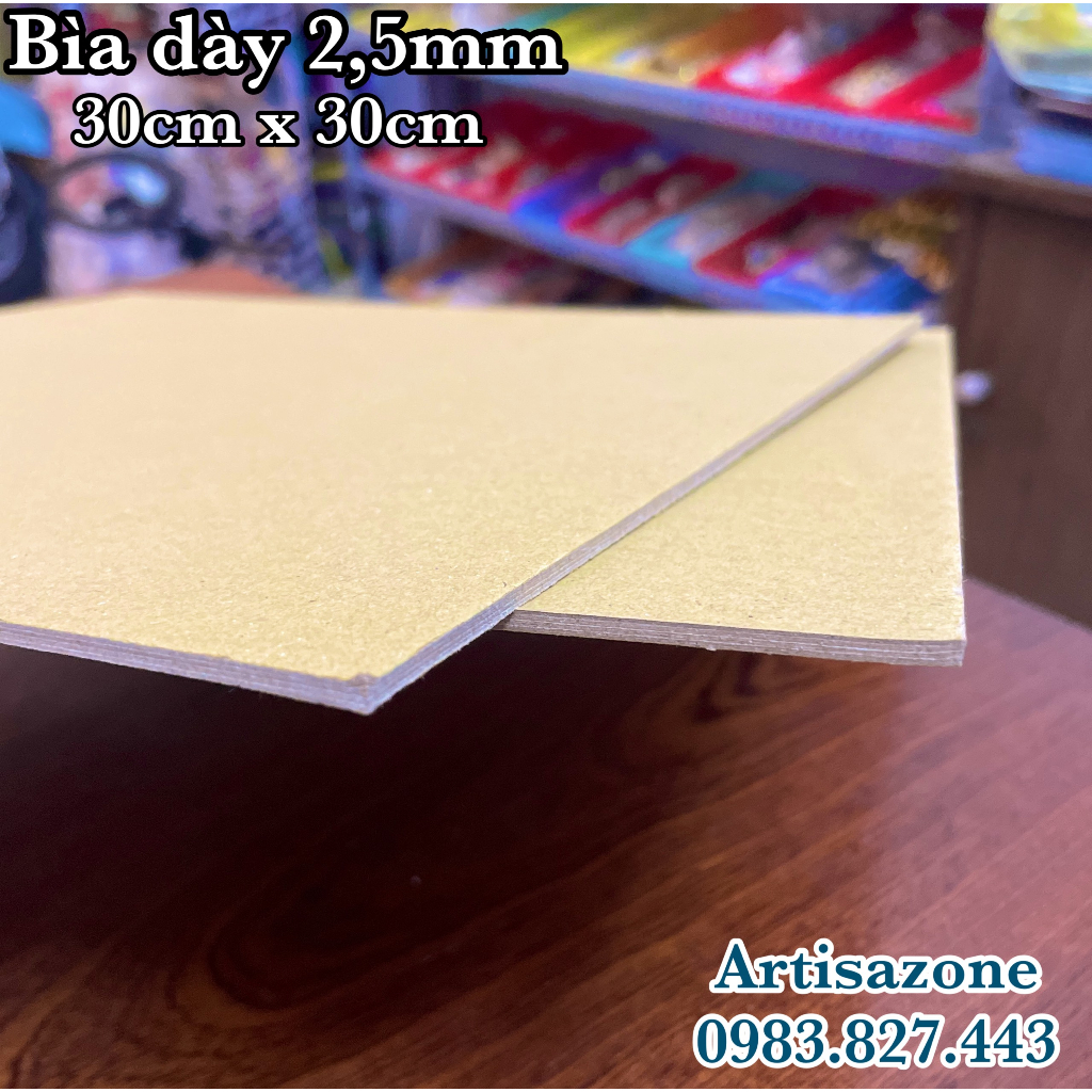 Bìa cứng dày từ 1mm - 2,5m làm bìa Scrapbook, album, sổ... - 02 tấm hoặc 04 tấm