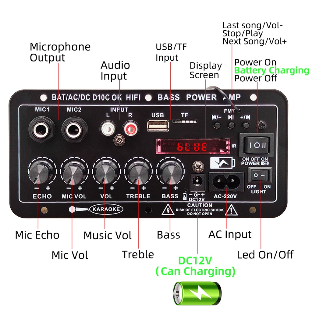 Nâng cấp mạch loa D11 mạch khuếch đại âm thanh dàn karaoke gia đình bluetooth bảng mạch khuếch đại âm thanh