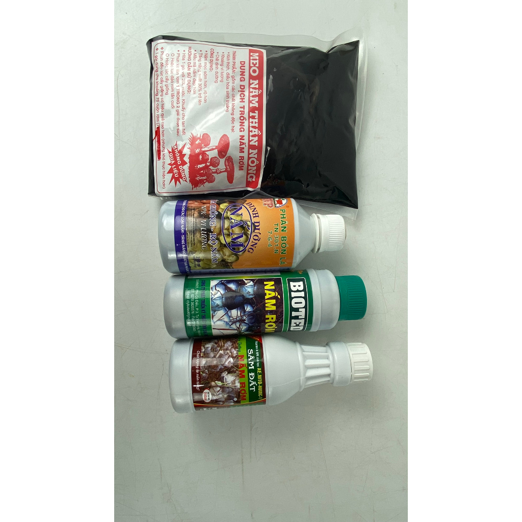 Bộ 4 Dinh dưỡng Xịt Cho Nấm Rơm