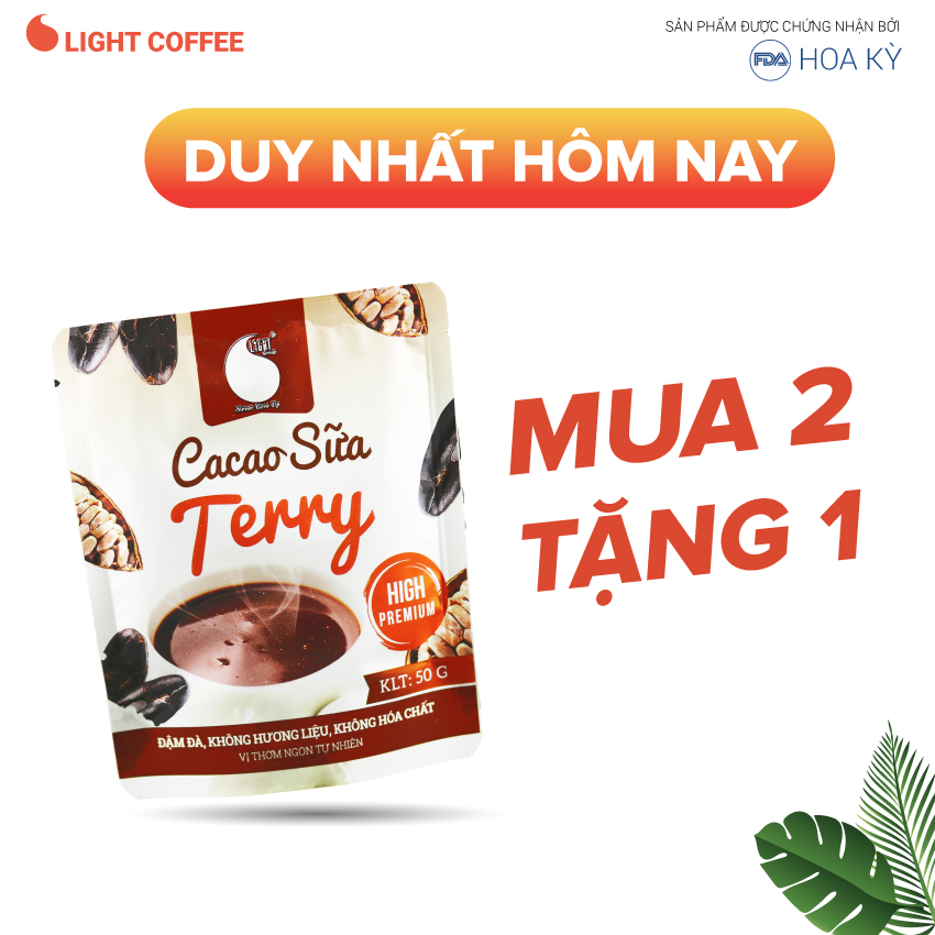 Bột Cacao sữa Terry Light Coffee - Gói 50g