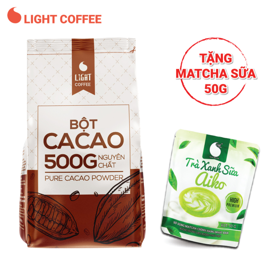 Bột cacao nguyên chất Light Coffee gói 500g vị đậm đà, thơm ngon