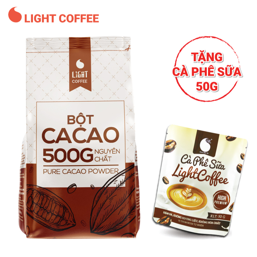 Bột cacao nguyên chất Light Coffee gói 500g vị đậm đà, thơm ngon