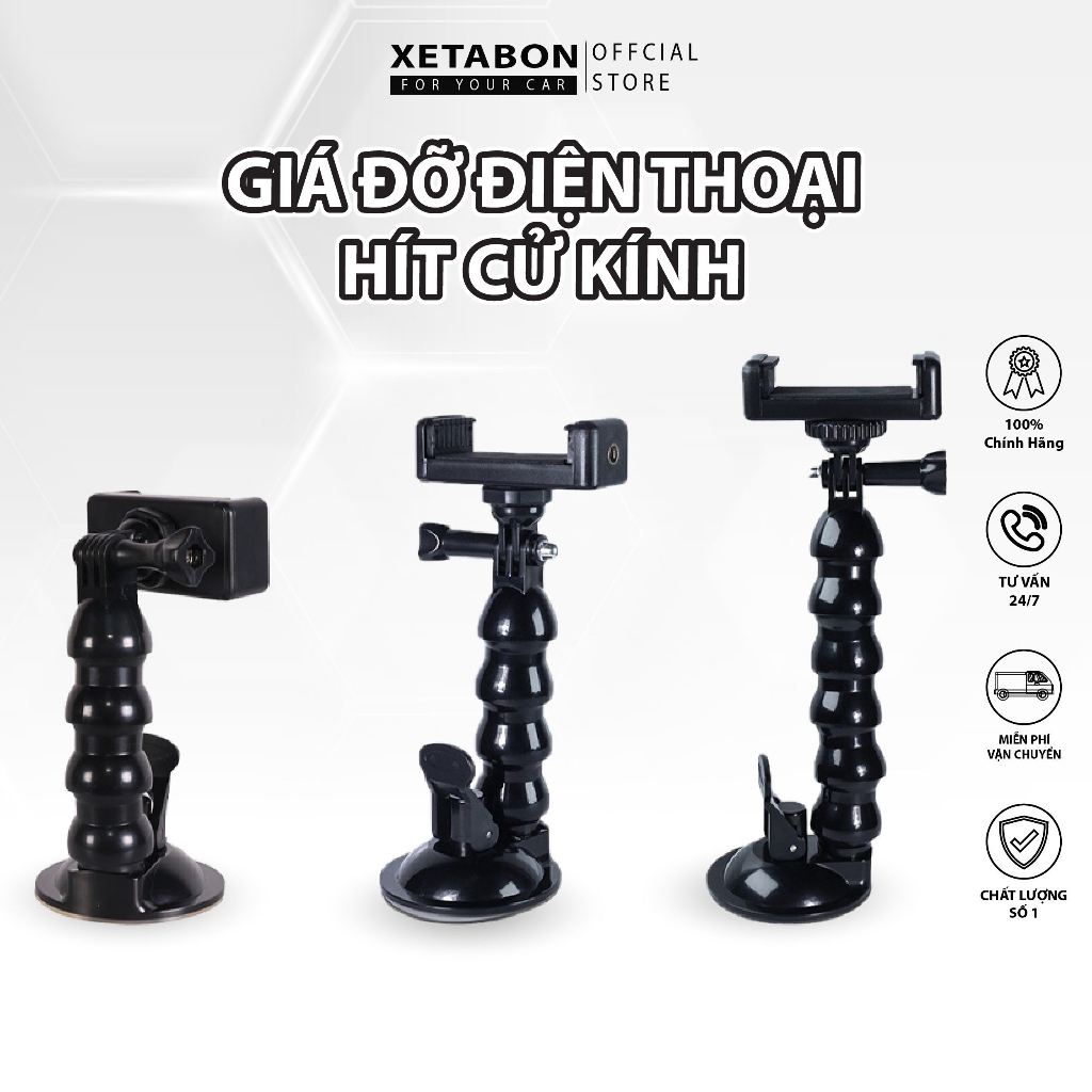 Giá đỡ điện thoại cửa hít quay video, xem maps trên ô tô- Gắn Taplo Ô Tô
