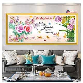 Tranh đính đá phú quý bình an 1m10 x 50cm