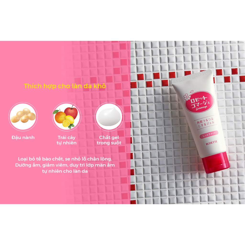 Tẩy Tế Bào Da Chết Rosette Nhật Bản 120g Chiết Xuất Trái Cây