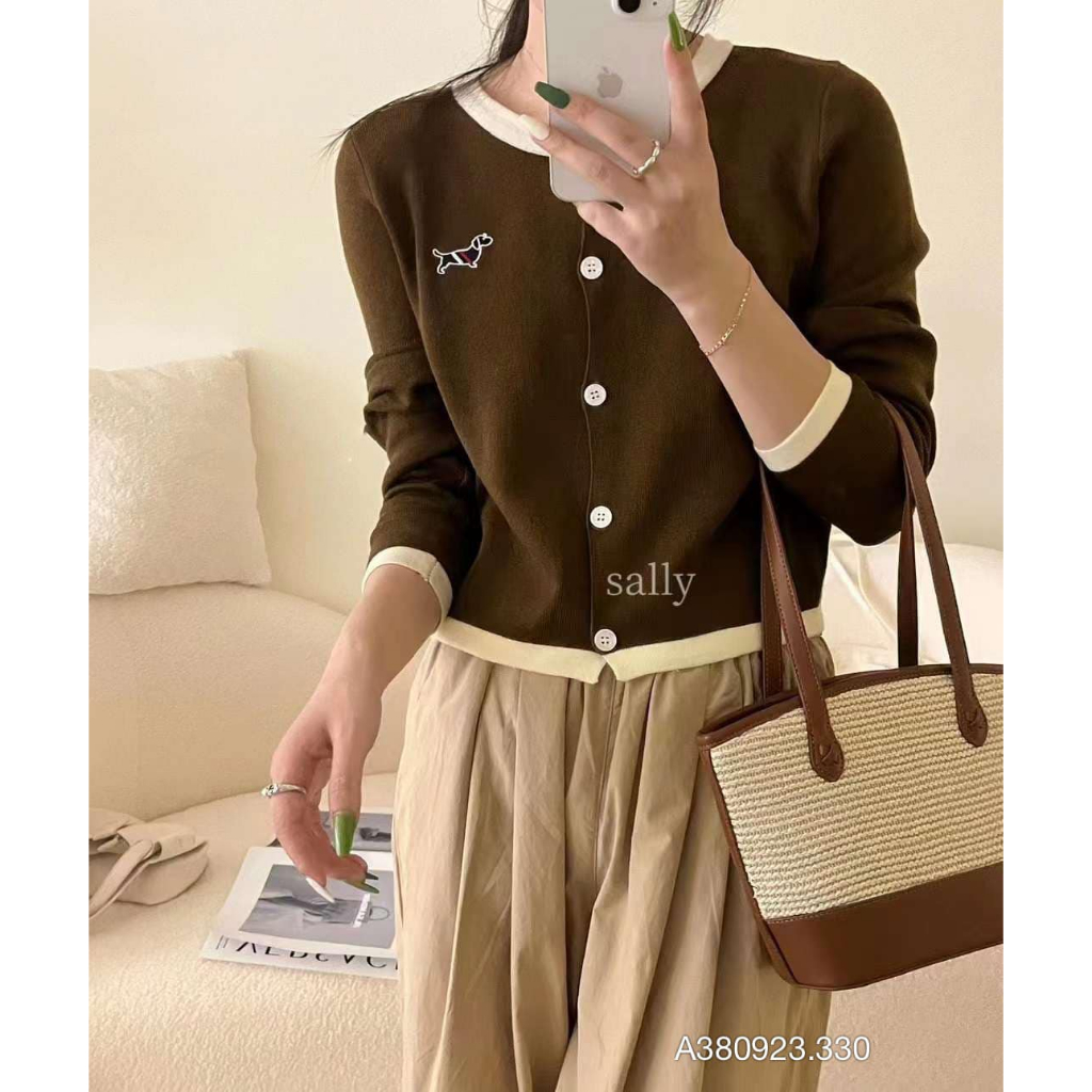 ÁO CADIGAN IN VIỀN GẤU HÀNG QUẢNG CHÂU
