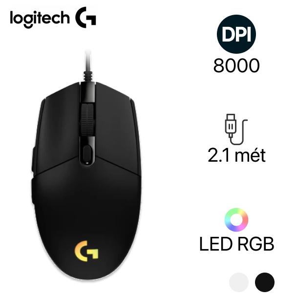 Chuột có dây Logitech G102 LIGHTSYNC RGB Black