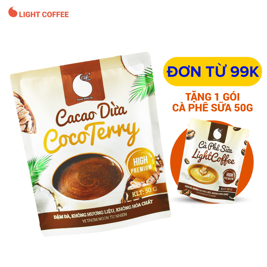 Gói 50g - Cacao sữa dừa CocoTerry thơm ngon Light Coffee
