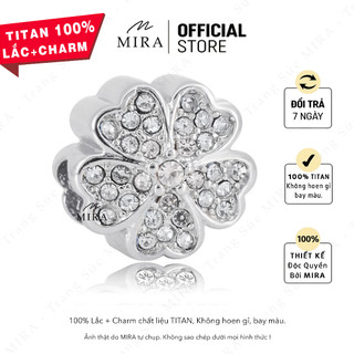 Charm titan hạt pan mira & co. cht07 charm hạt hoa 5 cánh chất liệu titan không hoen gỉ
