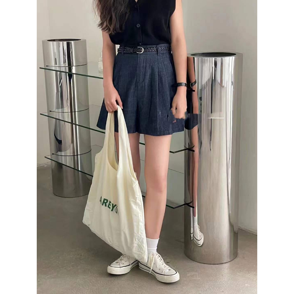 𝐋𝐘𝐂𝐇𝐄𝐍-Short denim ống rộng 2 màu