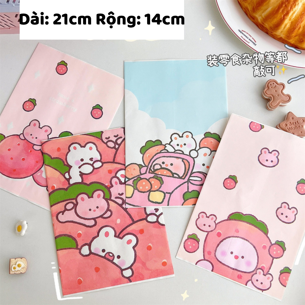 Túi giấy đựng quà mini cute, giấy gói hàng dễ thương tặng kèm sticker dán túi