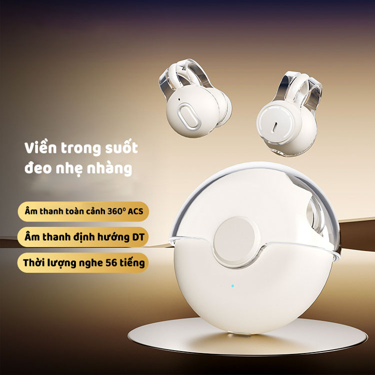 Tai nghe kẹp tai viền trong suốt Clip Ear S36