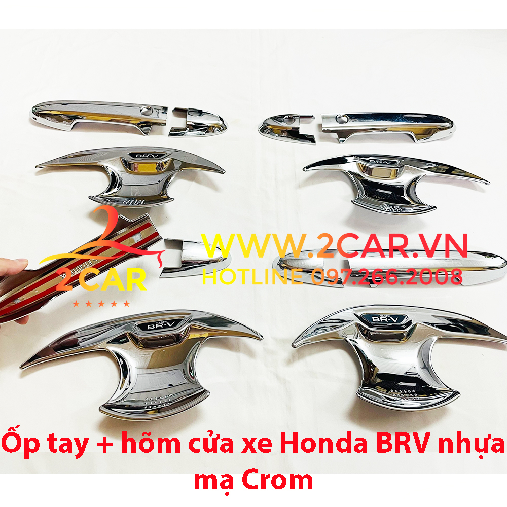 Ốp tay nắm, hõm cửa xe Honda BRV 2023 mạ Crom cao cấp