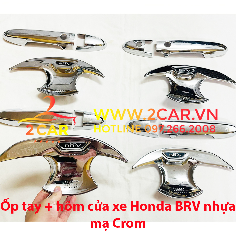 Ốp tay nắm, hõm cửa xe Honda BRV 2023 mạ Crom cao cấp