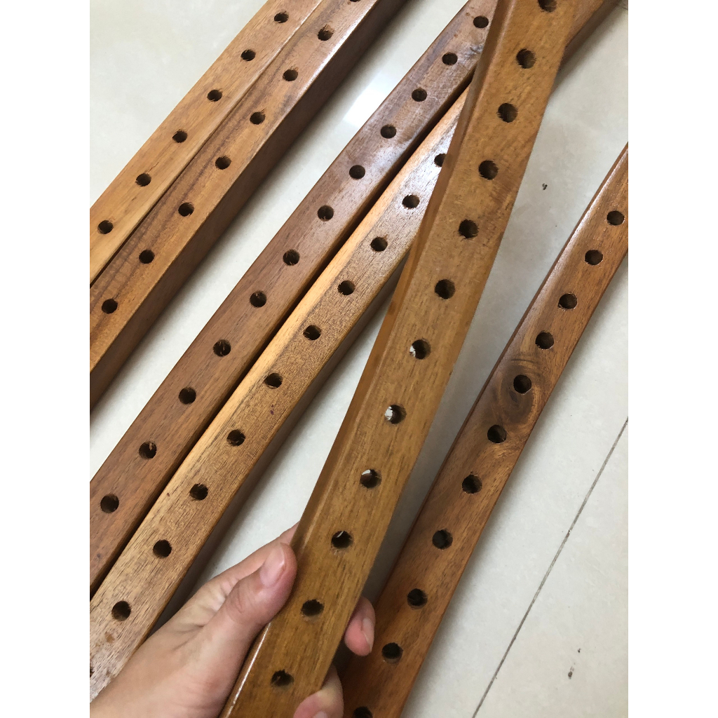 Thanh gỗ làm võng, cáng võng, thanh gỗ đục lỗ sẵn - 1 cặp ( 2 thanh)