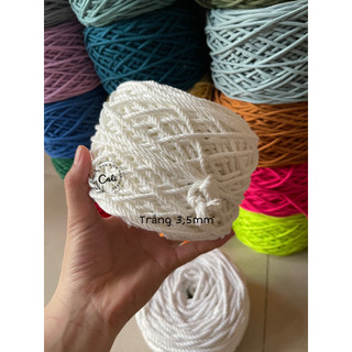 Dây thừng cotton mềm mịn không bụi kem size 3mm/ 4mm/ 5mm