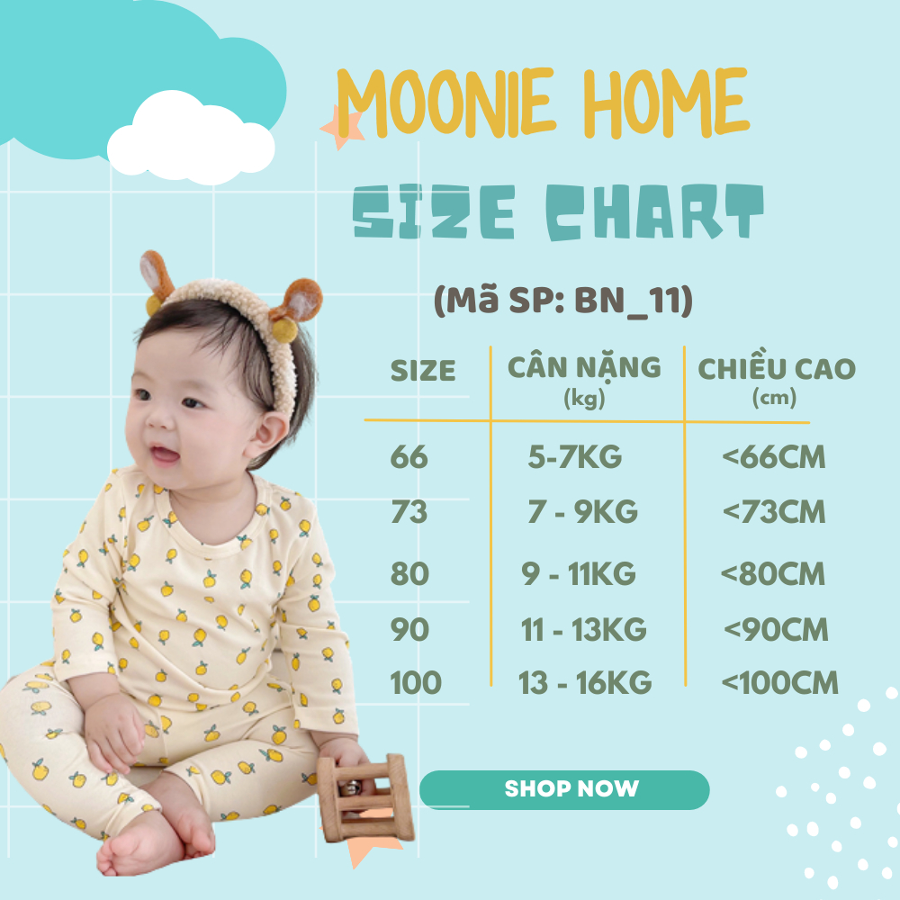 Bộ Dài Tay Thu- Đông Cotton Mềm Mịn Cho Bé Trai/ Bé Gái BN-11