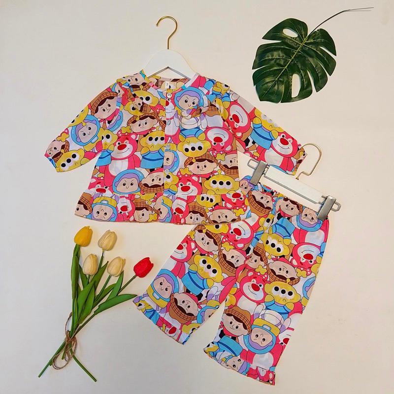 7-32kg Bộ lanh/ tole BÉ GÁI BÂU  NÚT  GIỮA  TAY DÀI QUẦN DÀI