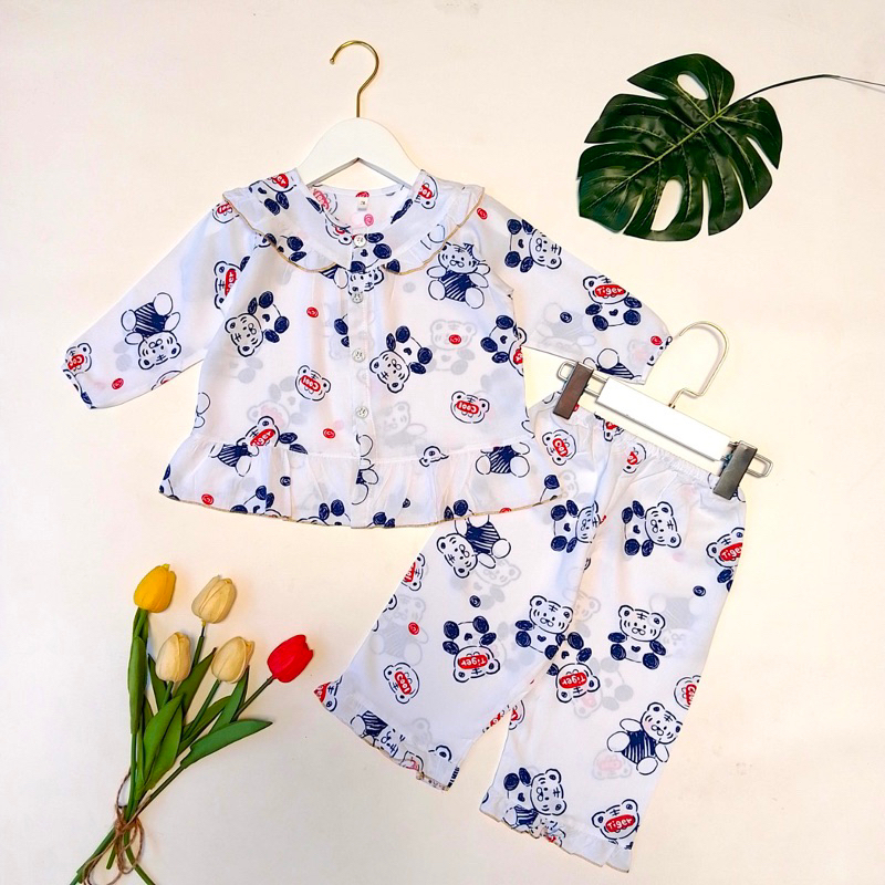 7-32kg Bộ lanh/ tole BÉ GÁI BÂU  NÚT  GIỮA  TAY DÀI QUẦN DÀI