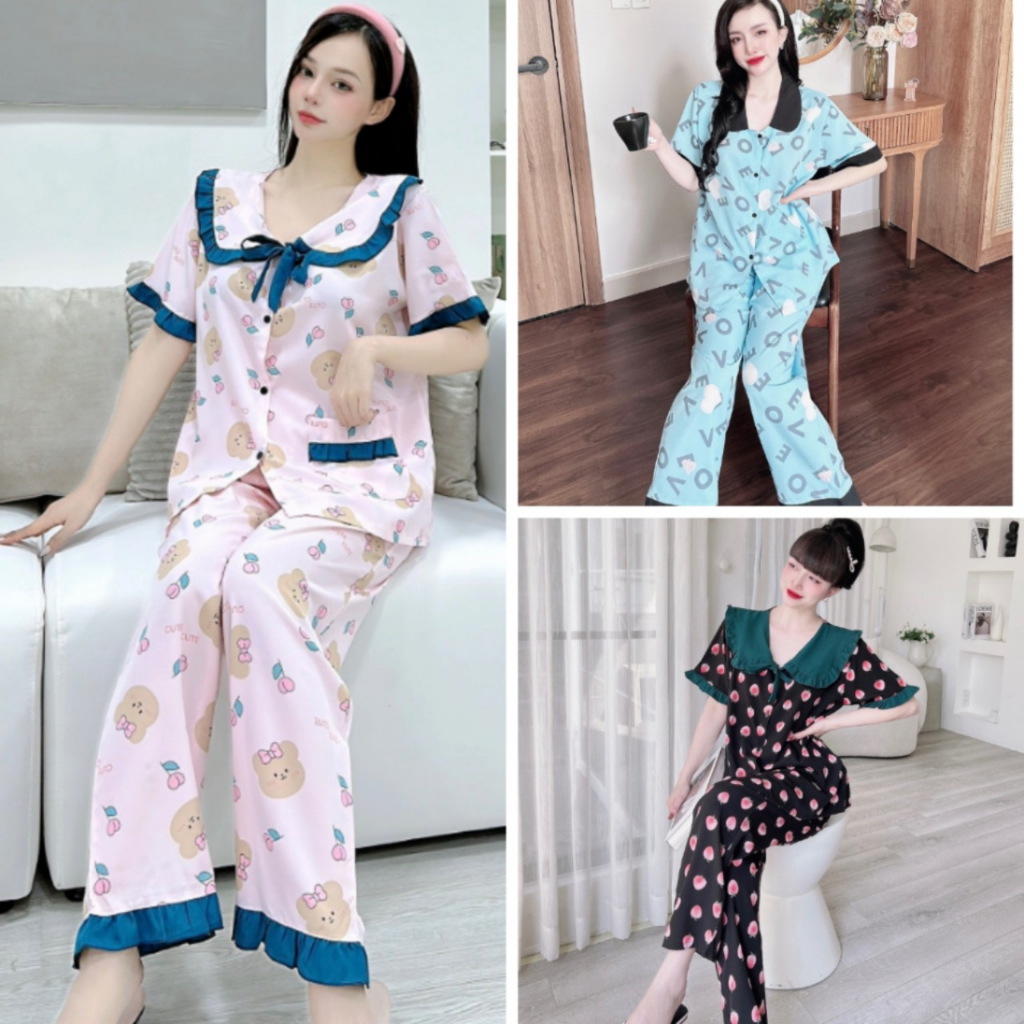 Đồ Bộ Ngủ Dài Lụa Nhật Pijama Bigsize 50-100kg Đồ Bộ Mặc Nhà