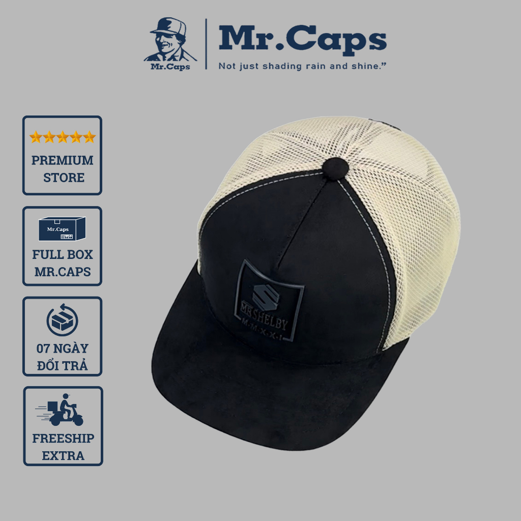 Mũ Shebly da bò phối lưới - Nón lưỡi trai lưới da bò nam nữ da lộn cao cấp mang phong cách thể thao du lịch Mrcap SB02