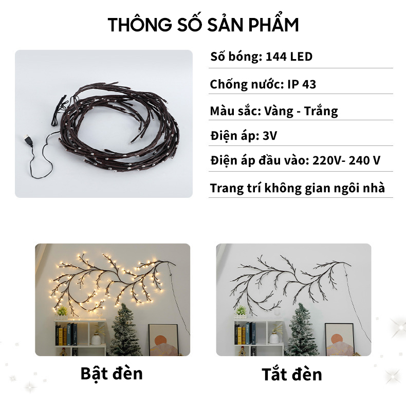 Đèn LED nhánh cây trang trí, siêu sáng, thiết kế ấn tượng, phù hợp decor phòng- K1641