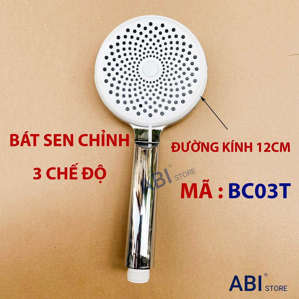 Bát sen chỉnh 3 chế độ nước, tay sen mặt to đường kính 12cm
