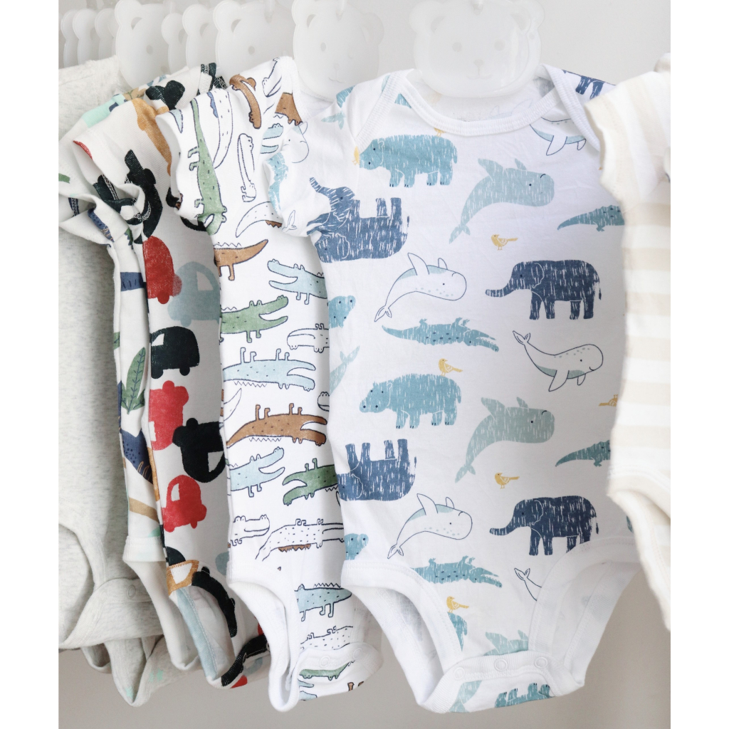 Bodysuit cho bé trai gái  hãng xuất dư Chất liệu cotton Nhiều màu size 3-24m