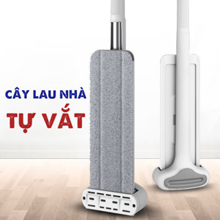 Cây Lau Nhà Tự Vắt Thông Minh CAO CẤP Xoay 360 độ Dạng Dẹp 2023 (tặng kèm 2 miếng khăn thay thế)